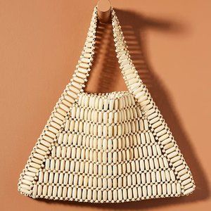 COPY - Anthropologie Bamboo Beaded Tote Clutch Bag NWT